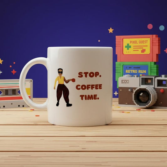Stop. Coffee Time. Pixel Art Mug