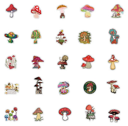 50-Pack Mushroom Stickers | Free Shipping