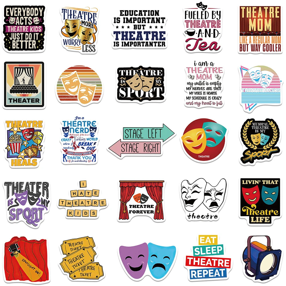 Theatric and Dramatic Sticker 50 Pack | Free Shipping