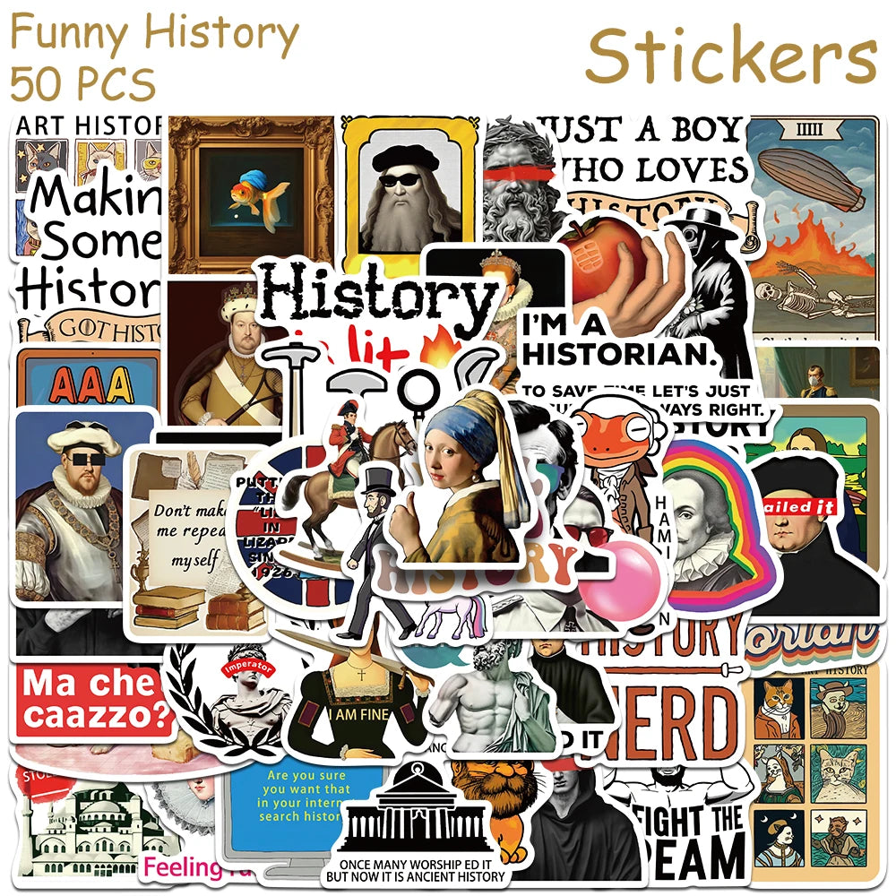 History Theme Stickers 50 Pack | Free Shipping