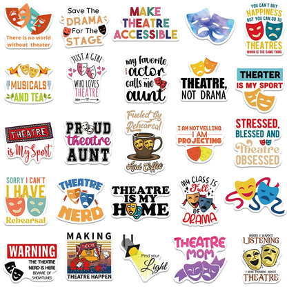 Theatric and Dramatic Sticker 50 Pack | Free Shipping