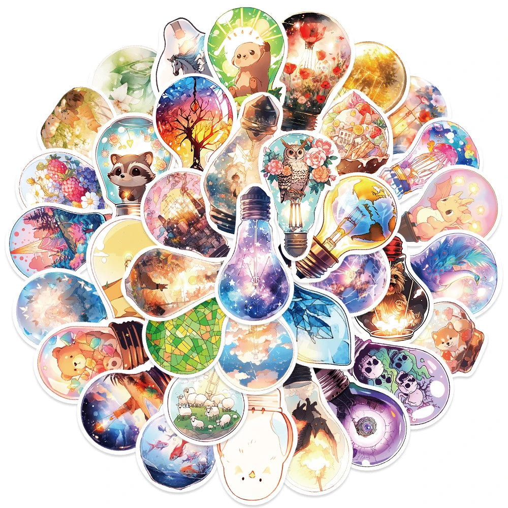 Artistic Lightbulb 50 Sticker Pack | Free Shipping