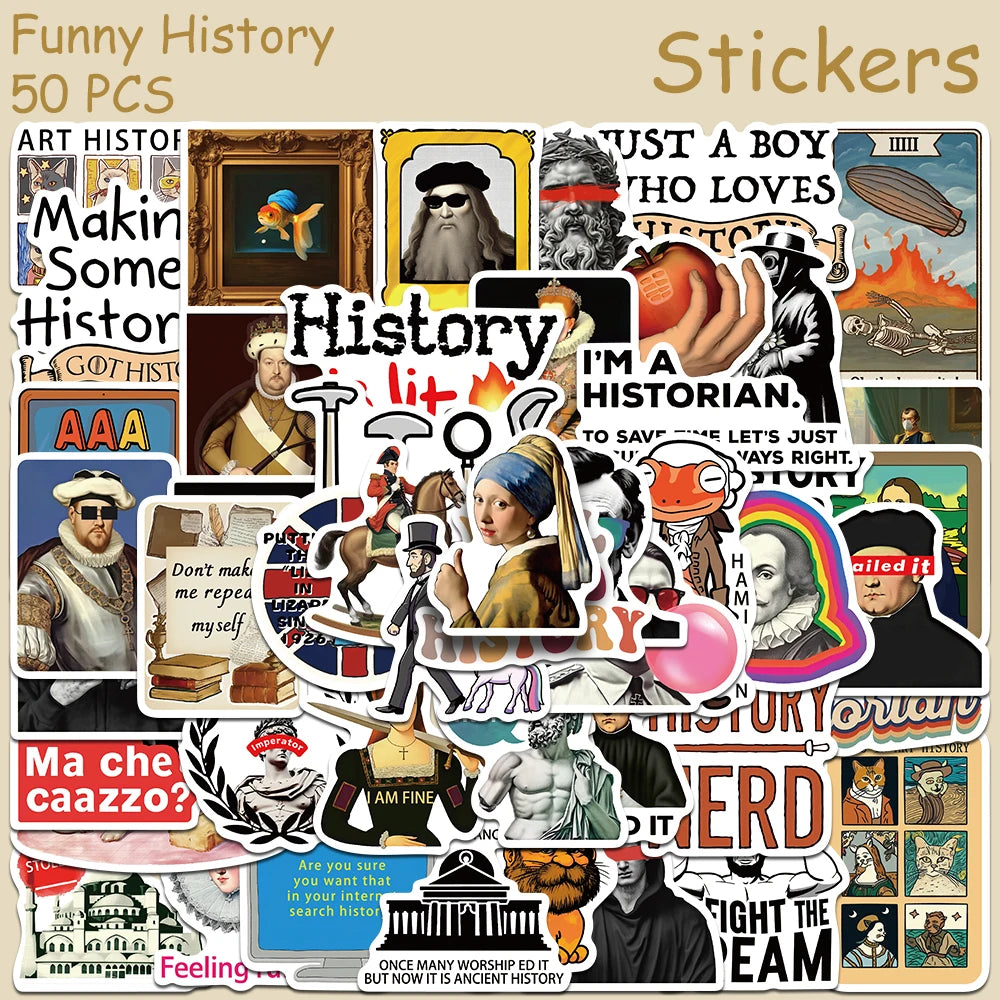 History Theme Stickers 50 Pack | Free Shipping