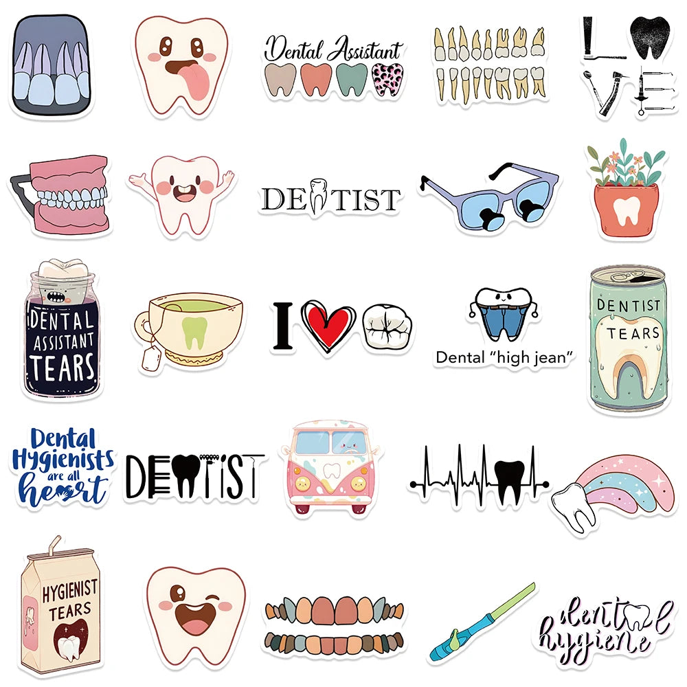 Dentist and Dental Nurse Sticker 50 Pack | Free Shipping