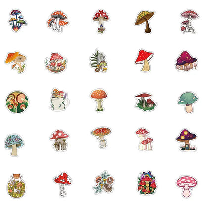 50-Pack Mushroom Stickers | Free Shipping