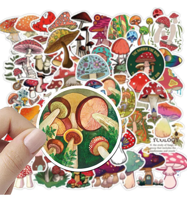 50-Pack Mushroom Stickers | Free Shipping