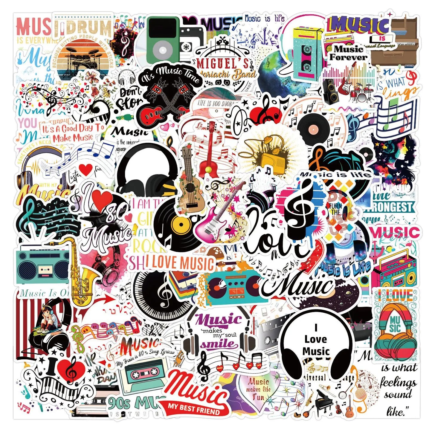 Music Lover Stickers 50 Pack | Free Shipping