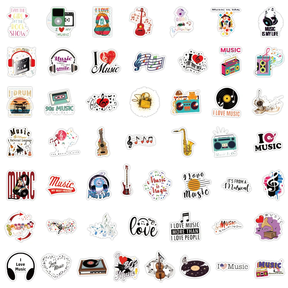 Music Lover Stickers 50 Pack | Free Shipping