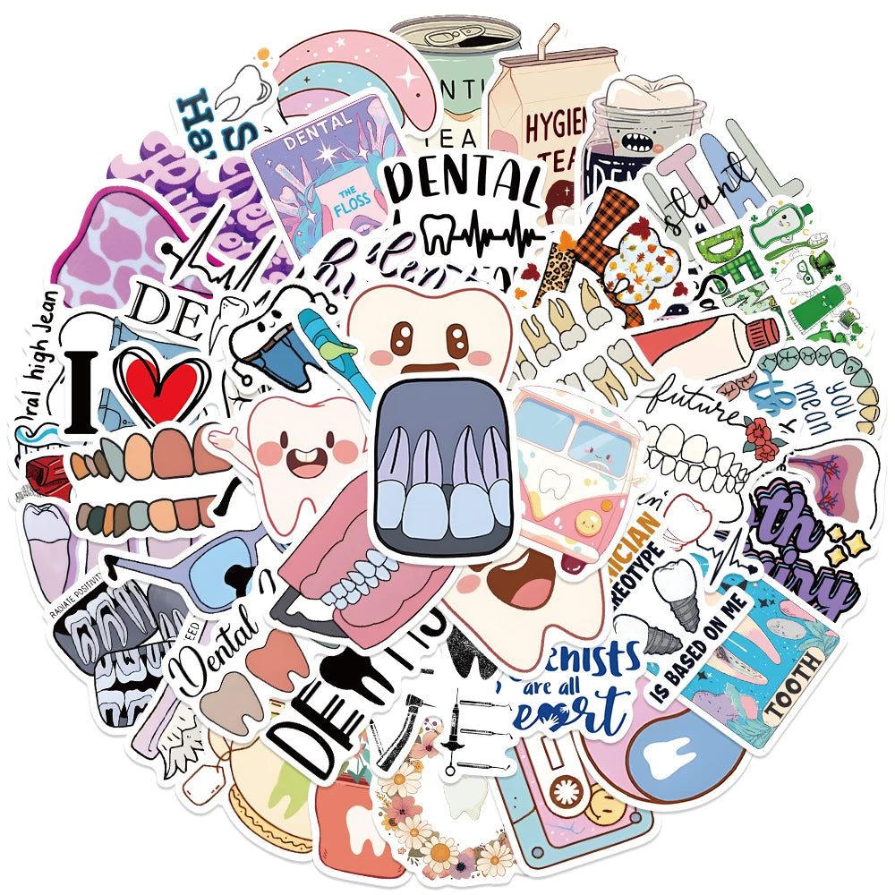 Dentist and Dental Nurse Sticker 50 Pack | Free Shipping