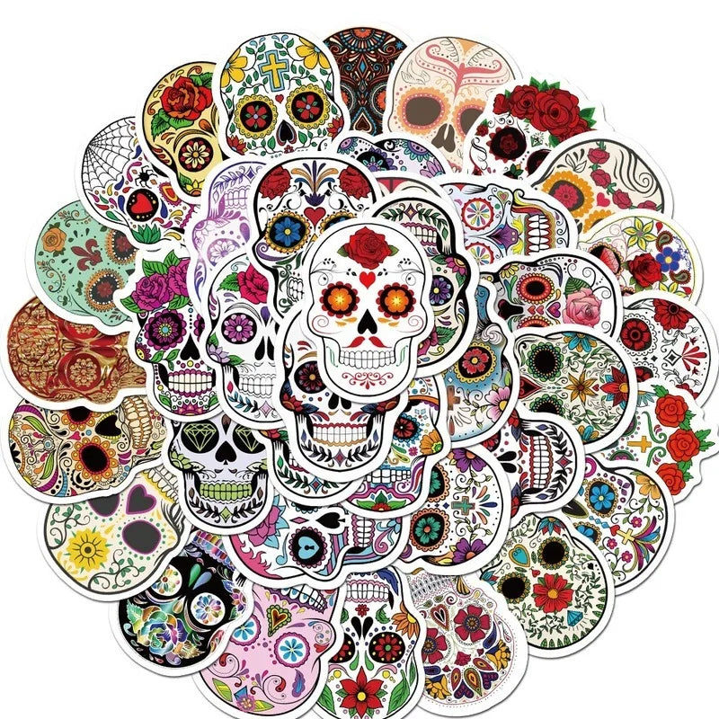 Sugar Skull Stickers 50 Pack | Free Shipping