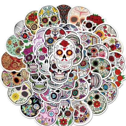 Sugar Skull Stickers 50 Pack | Free Shipping