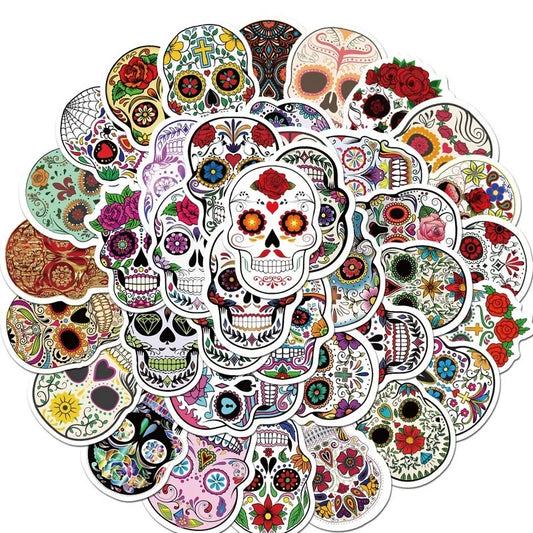 Sugar Skull Stickers 50 Pack | Free Shipping