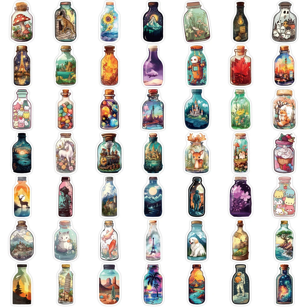 Little Worlds in Bottles 50 Sticker Pack | Free Shipping