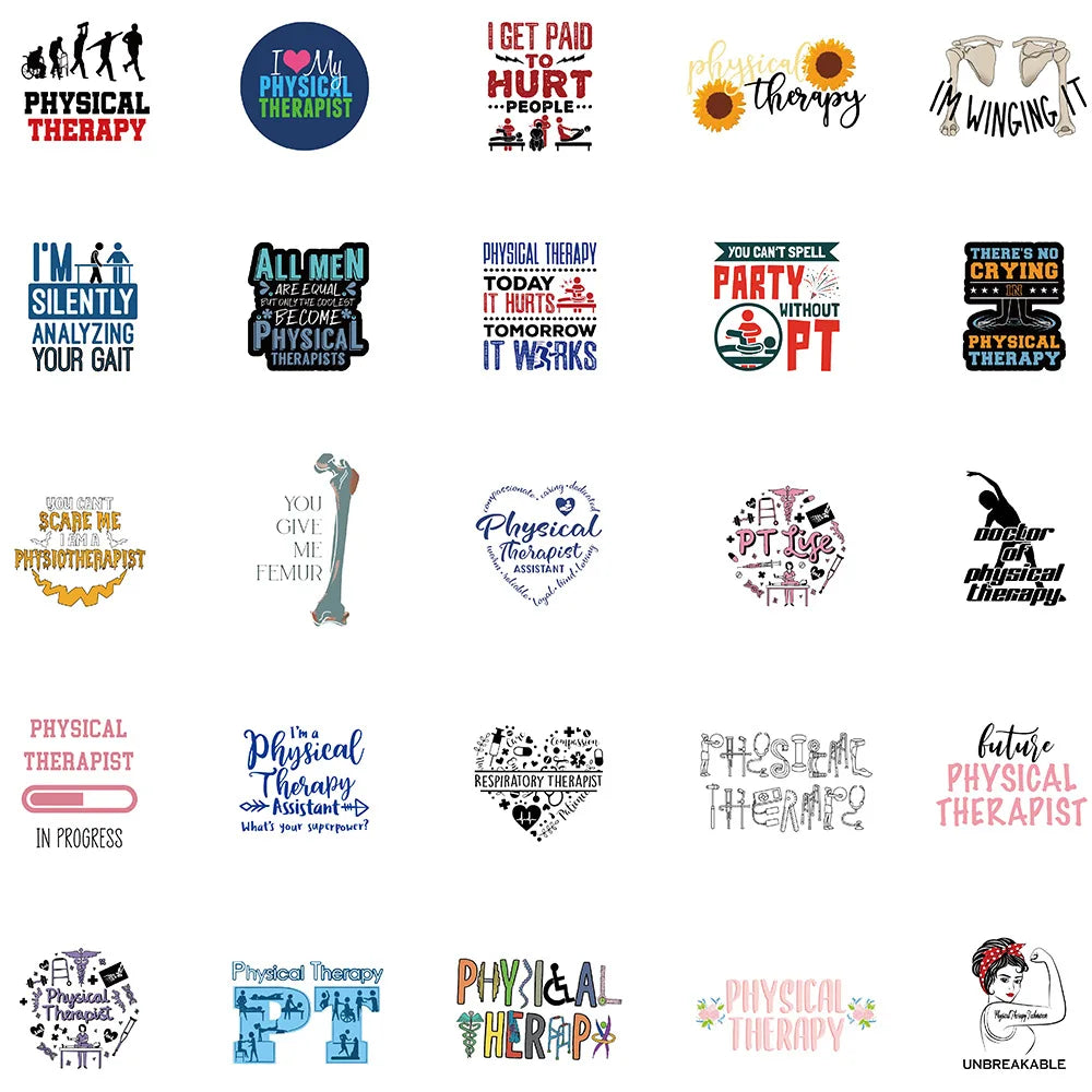 Physiotherapist Stickers 50 Pack | Free Shipping