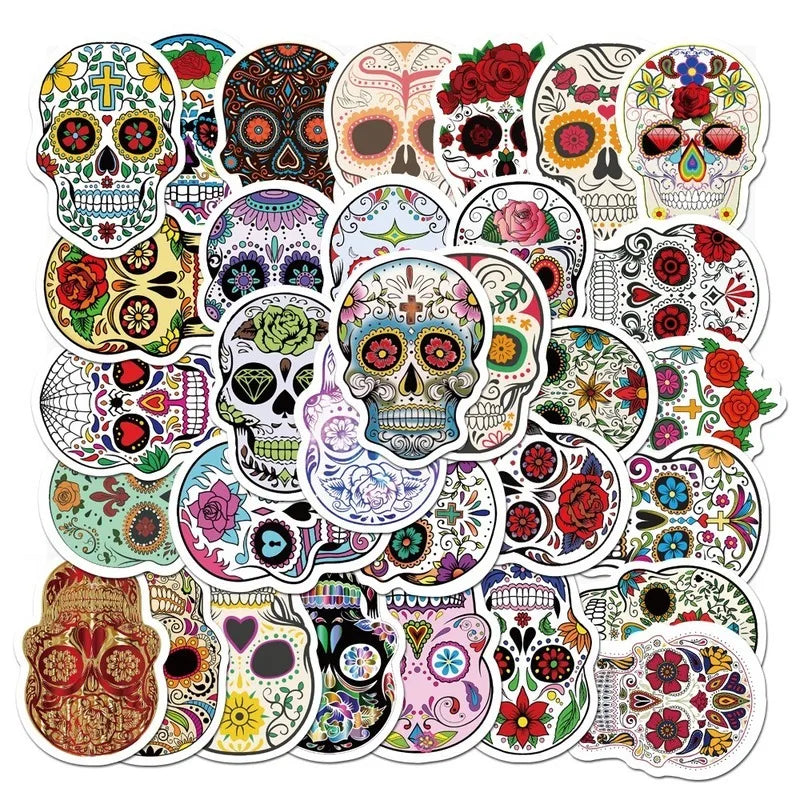 Sugar Skull Stickers 50 Pack | Free Shipping