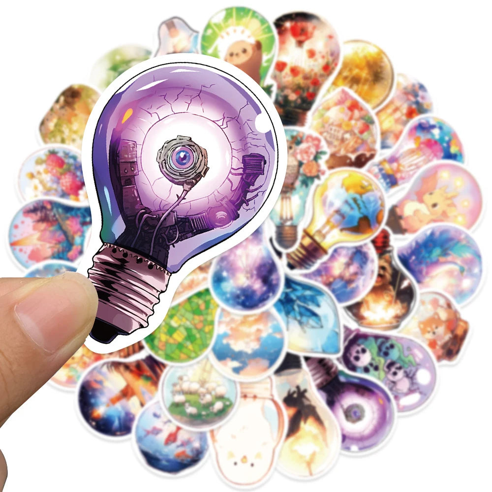 Artistic Lightbulb 50 Sticker Pack | Free Shipping