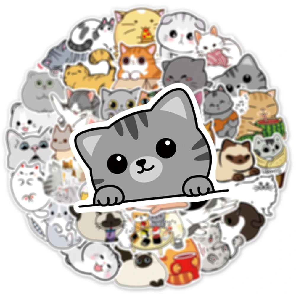 Kawaii Kitty Cat 50 Sticker Pack | Free Shipping