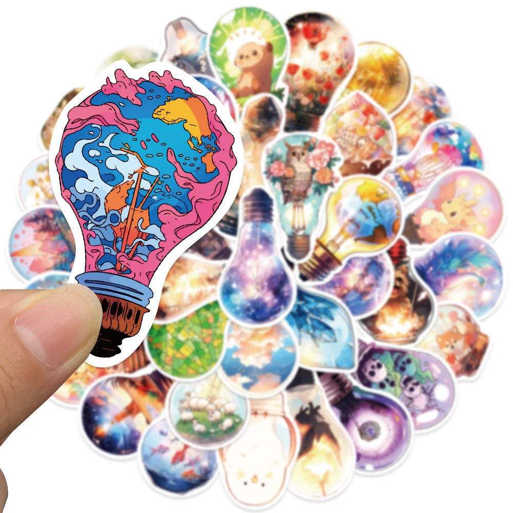 Artistic Lightbulb 50 Sticker Pack | Free Shipping