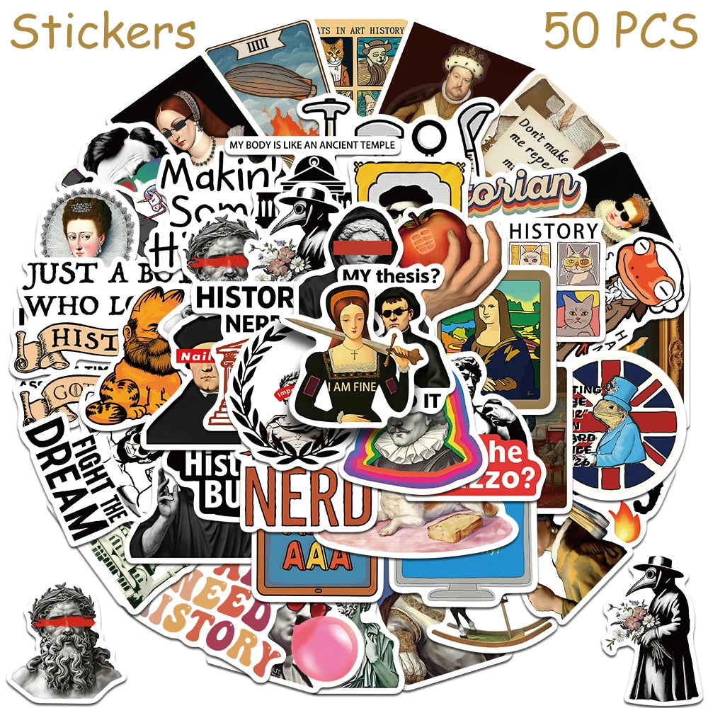 History Theme Stickers 50 Pack | Free Shipping