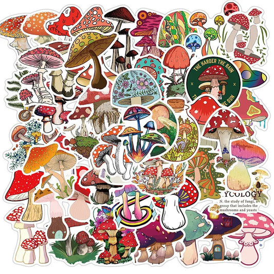 50-Pack Mushroom Stickers | Free Shipping