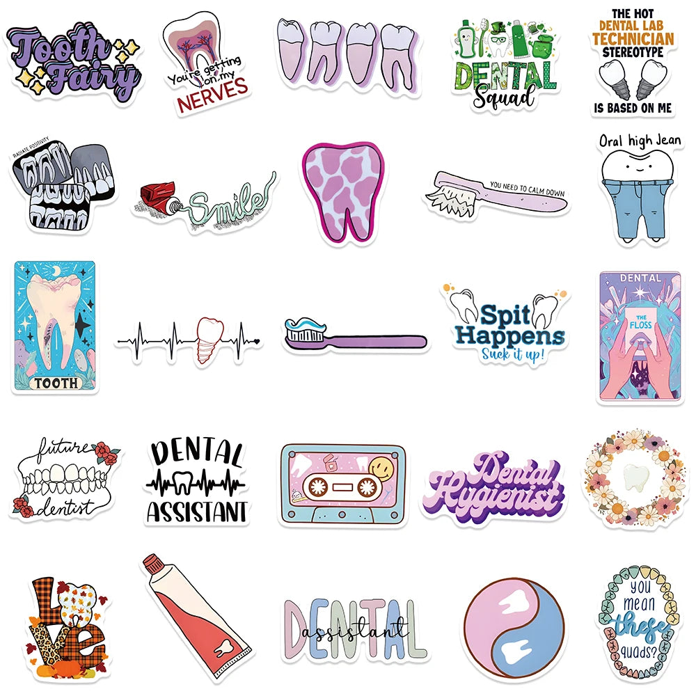 Dentist and Dental Nurse Sticker 50 Pack | Free Shipping