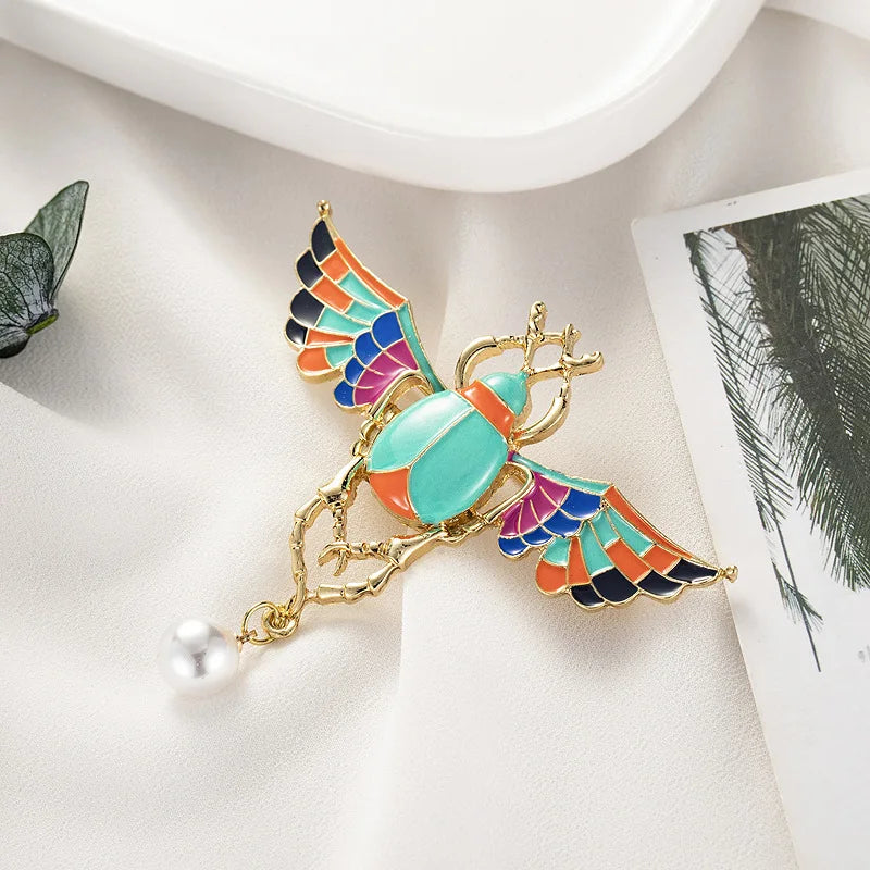 Egyptian History Winged Scarab Brooch | Free Shipping