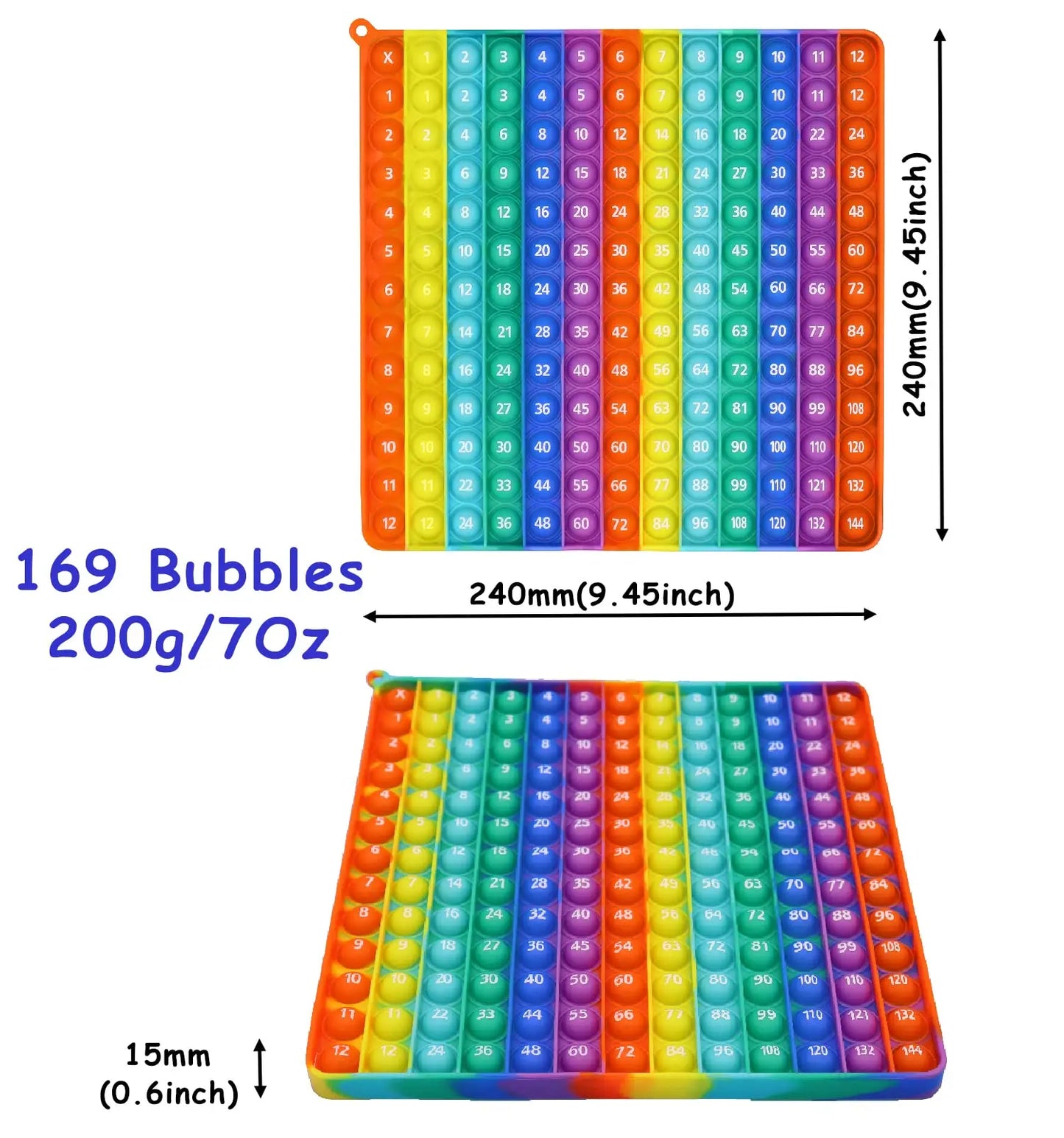 Sensory Bubble Times Tables Revision Tool  | Free Shipping