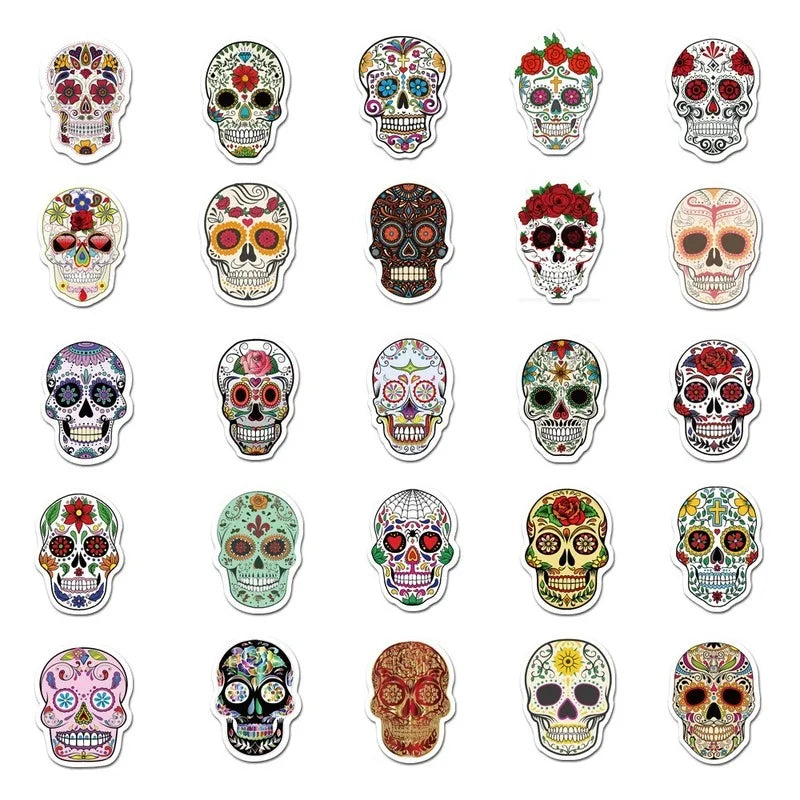 Sugar Skull Stickers 50 Pack | Free Shipping