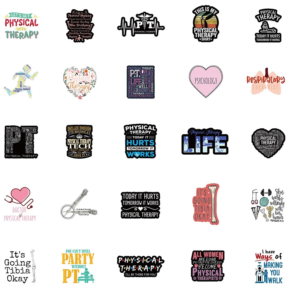 Physiotherapist Stickers 50 Pack | Free Shipping