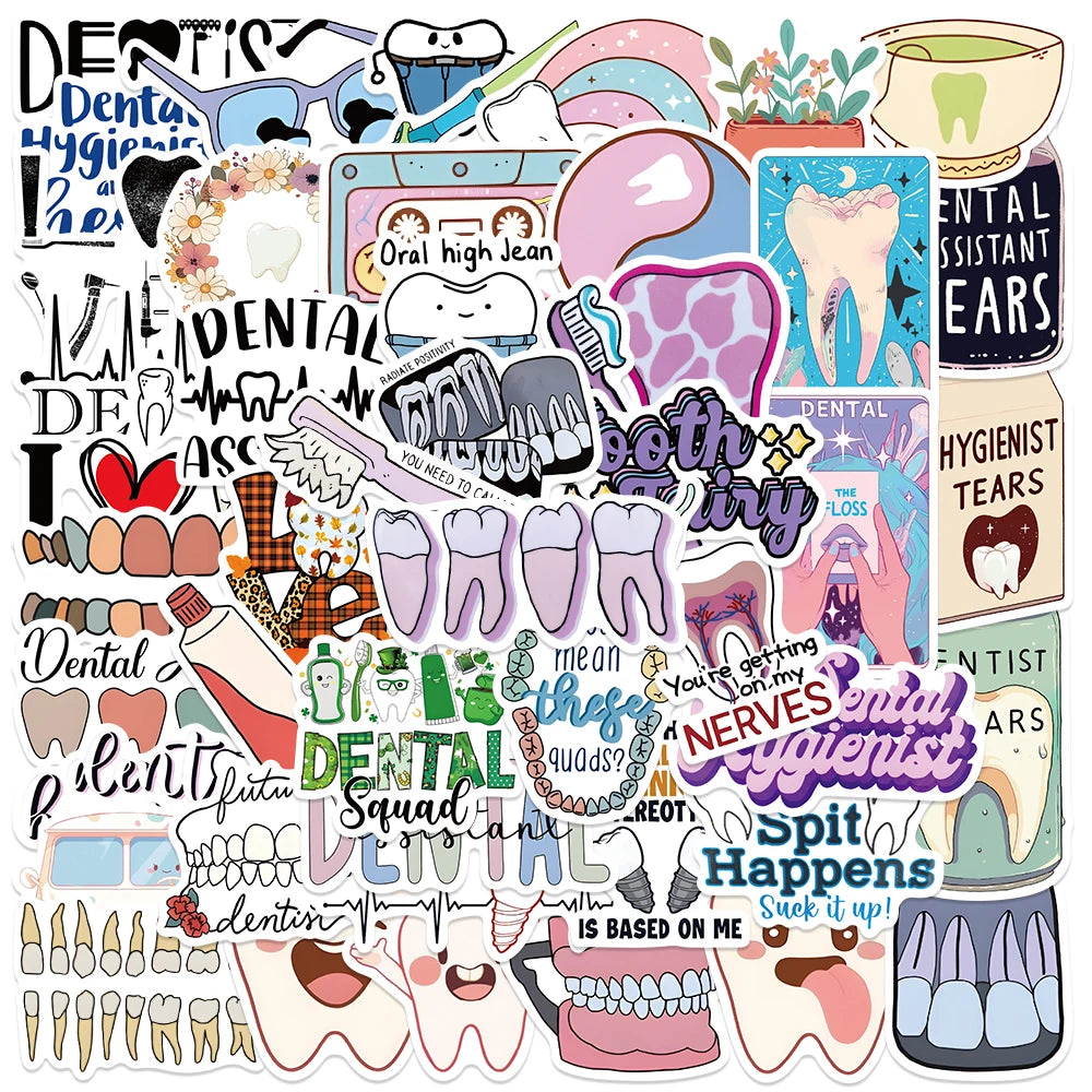 Dentist and Dental Nurse Sticker 50 Pack | Free Shipping