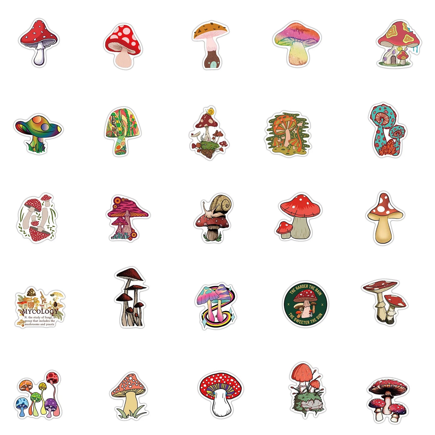 Mushroom Sticker 50 Pack | Free Shipping