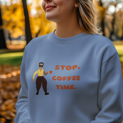 Stop. Coffee Time. Pixel Art Sweater