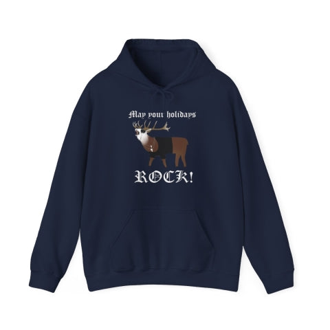 Holiday Rock Reindeer Hoodie | Free Shipping