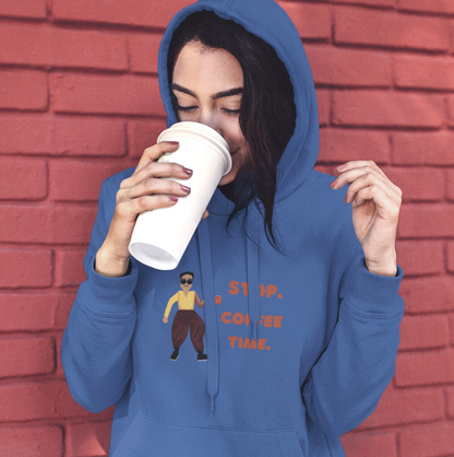 Stop. Coffee Time. Pixel Art Hoodie