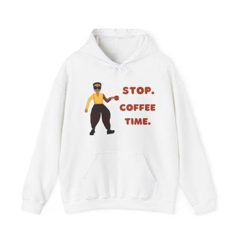 Stop. Coffee Time. Pixel Art Hoodie