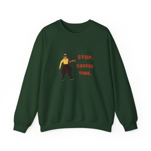 Stop. Coffee Time. Pixel Art Sweatshirt | Free Shipping