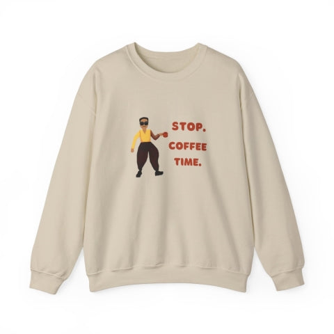 Stop. Coffee Time. Pixel Art Sweatshirt | Free Shipping