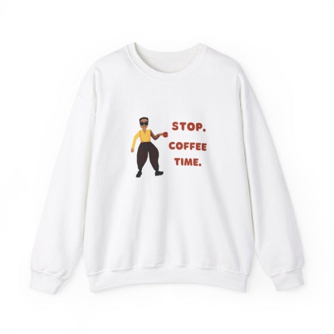 Stop. Coffee Time. Pixel Art Sweatshirt | Free Shipping